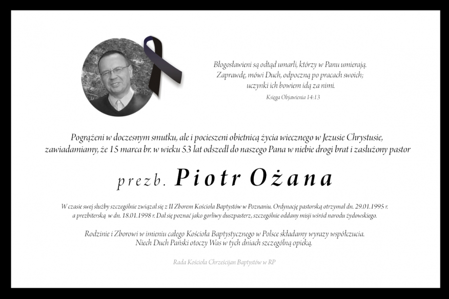 Prezb. Piotr Ożana (1965-2018)